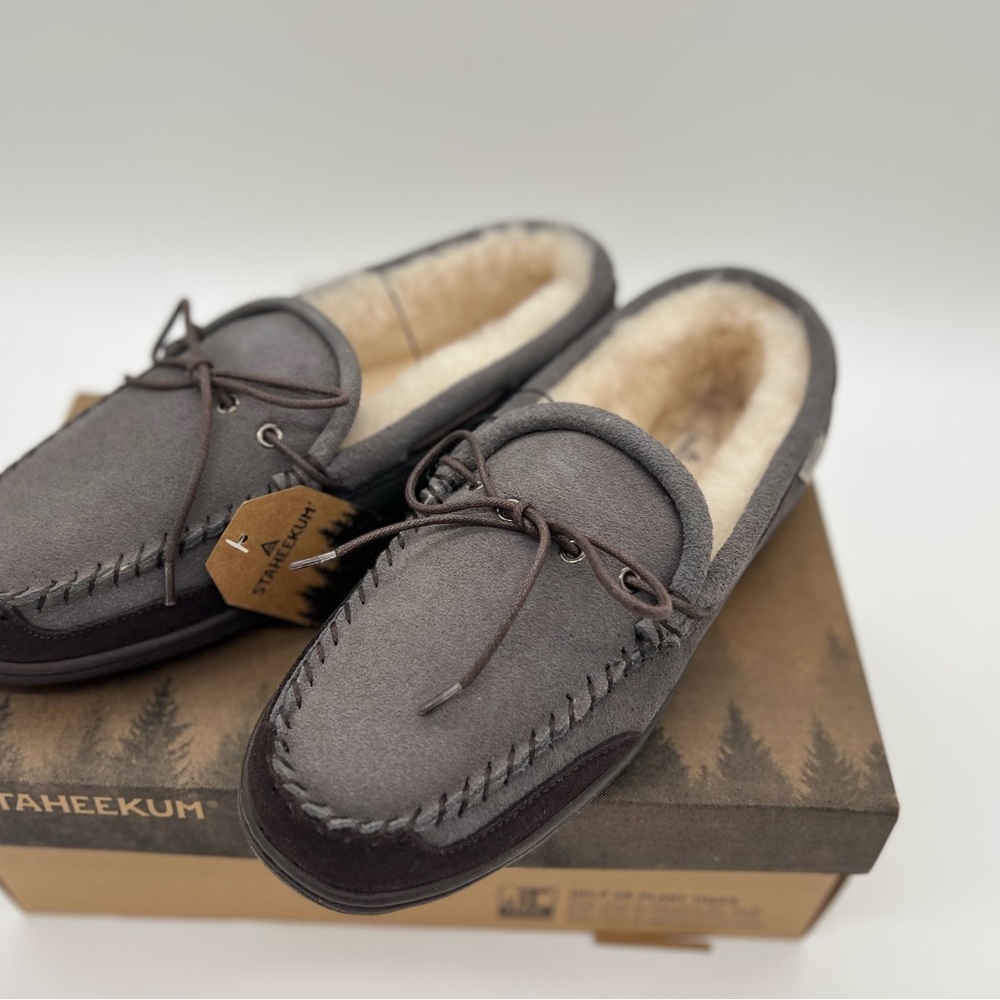 Staheekum Men's Recline Moccasin Slipper, charcoal (gray) Sz 8